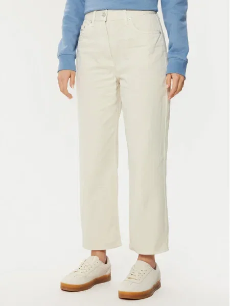 Tommy Jeans Blugi Écru Straight Fit alb