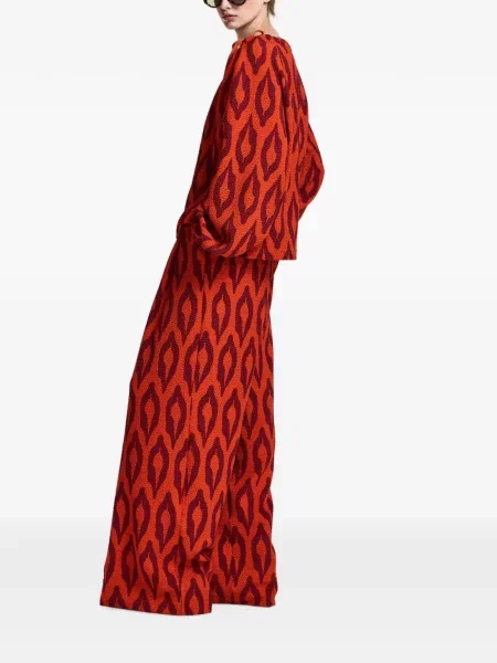 Pantaloni palazzo Essentiel Antwerp cu cordon roșu
