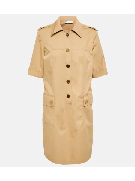 Sukienka koszulowa Tory Burch garniturowa beżowa