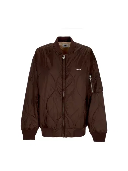 Kurtka bomber Obey pikowany brązowy