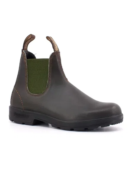 Sztyblety Blundstone skórzane z logo brązowe
