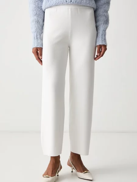 MM by Max Mara pantaloni pentru femei cu vâscoză MMLROTONDO alb