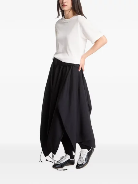 Fustă midi Y-3 asimetrică negru