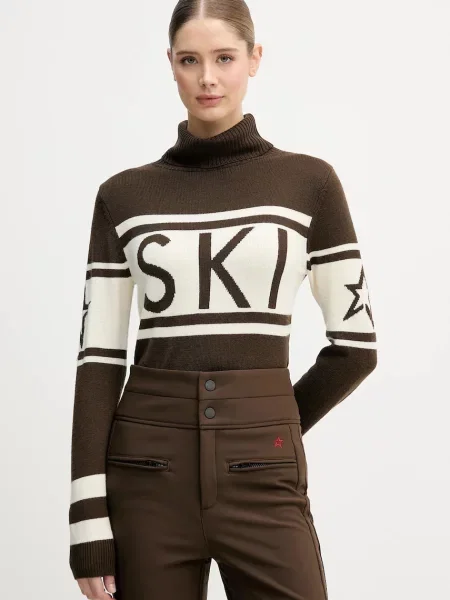 Perfect Moment sweter z wełny merino Schild brązowy