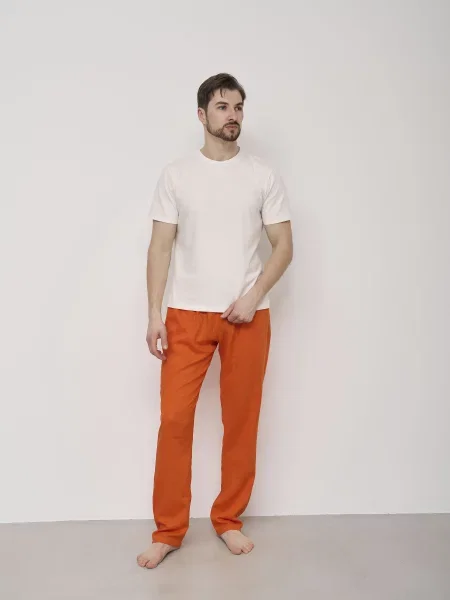 HANDY WEAR Linen Штани для дому помаранчевий