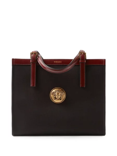 Geantă shopper Versace din canvas negru