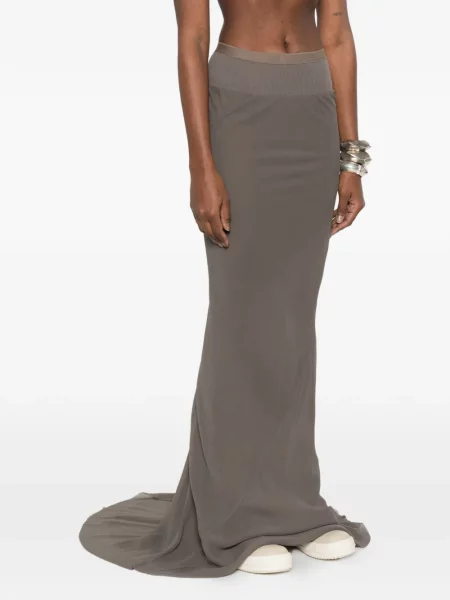 Maxi fusta maxi Rick Owens cu nervuri gri