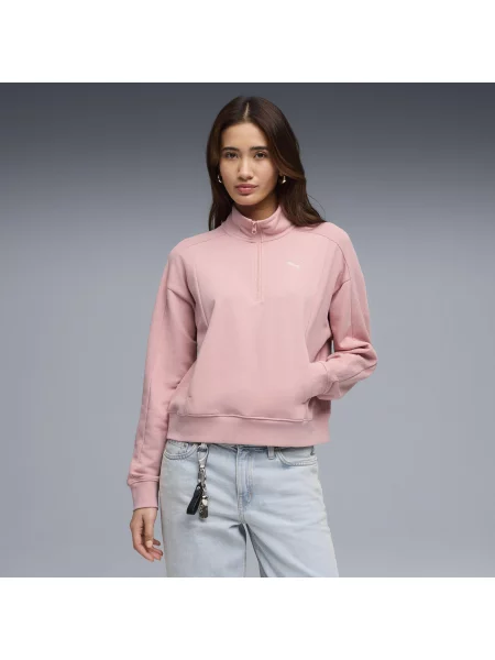 Bluza o luźnym kroju PUMA Class z zamkiem pod szyją PUMA różowa