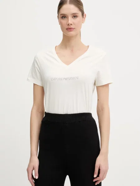 Emporio Armani Underwear majica ženska pamukna bež
