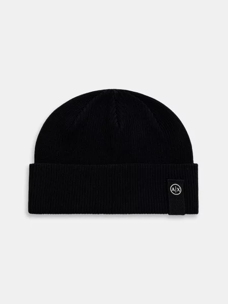 Armani Exchange Căciulă cu adaos de lână negru