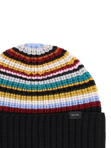 Căciulă Paul Smith de lână cu dungi negru