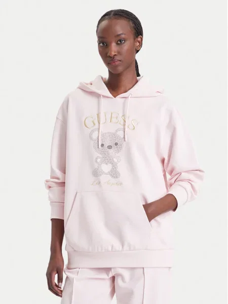 Guess Pulóver Világos Oversize rózsaszín