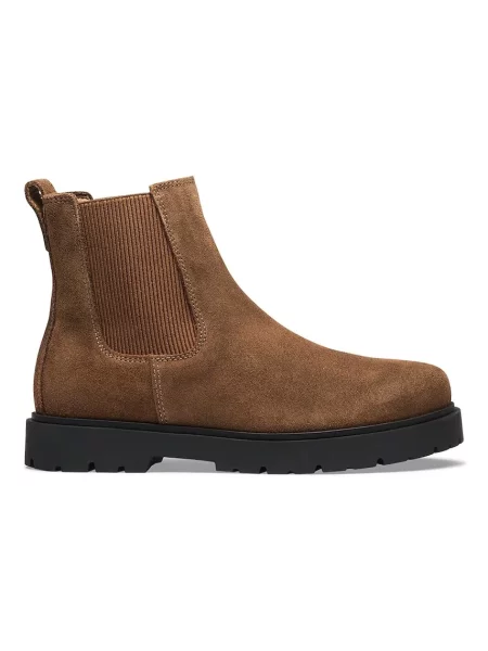 Birkenstock ghete scurte din piele întoarsă Highwood Suede Leather maro