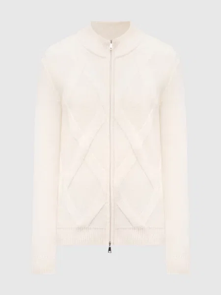 Кардиган з вовни мериноса Cashmere&whiskey білий