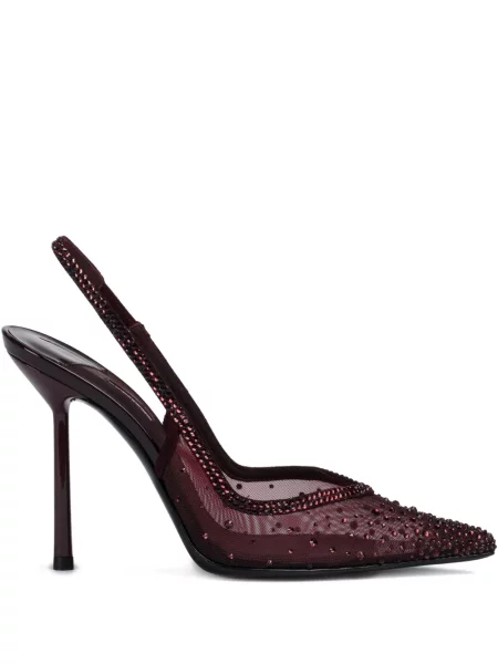 Pantofi cu toc Le Silla slingback de cristal roșu
