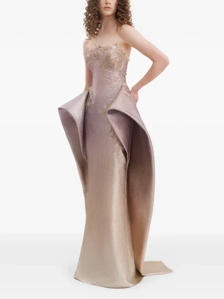 Maksi sukienka maxi Gemy Maalouf bez ramiączek garniturowa