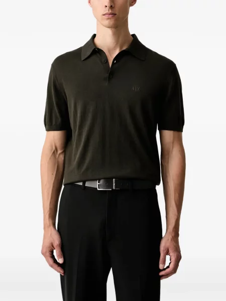 Tricou polo Armani Exchange cu broderie verde