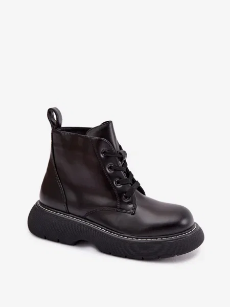 Botine Boto cu platformă negru