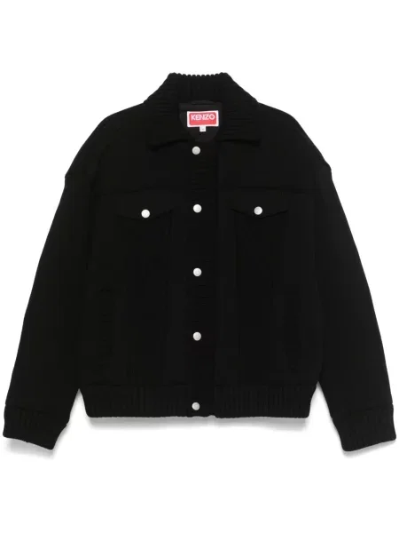 Яке Kenzo Knitted Down Jacket черно