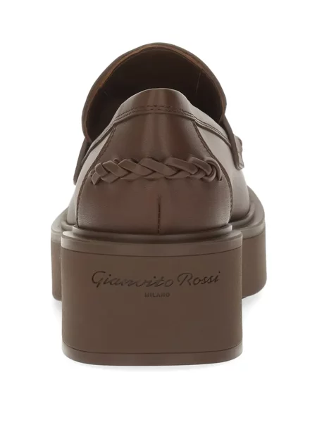 Pantofi loafer Gianvito Rossi țesuți maro