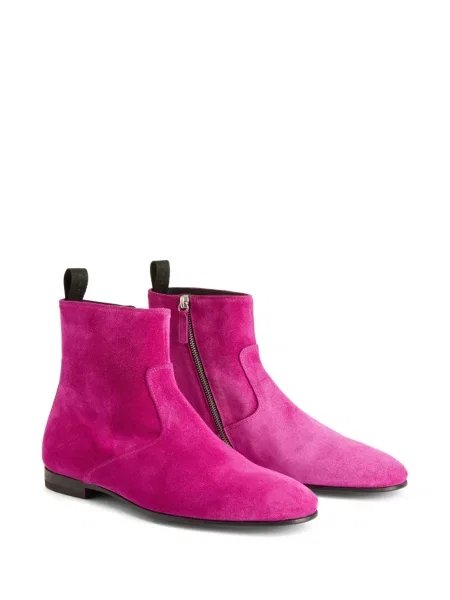 Cizme scurte Giuseppe Zanotti din piele de căprioară roz
