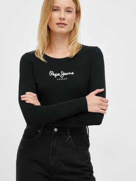 Μακρυμάνικη μπλούζα Pepe Jeans μαύρο