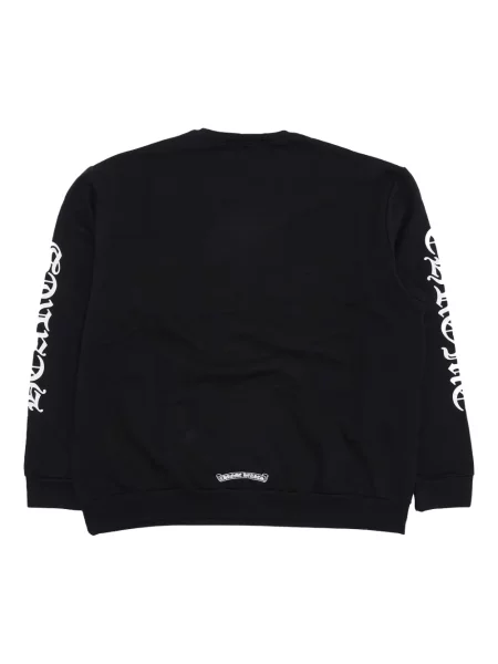 Lung hanorac Chrome Hearts cu motiv cu inimi cu autograf negru