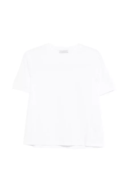 Tricou Le Tricot Perugia cu decolteu rotund alb