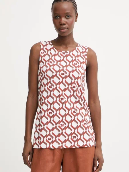 Top Max Mara z nadrukiem pomarańczowy