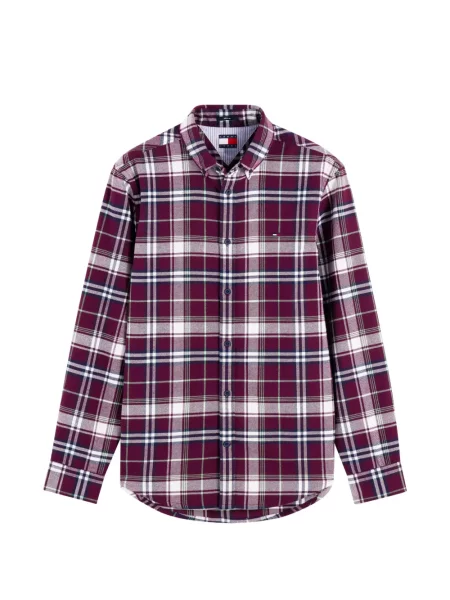 Cămașă Tommy Hilfiger în carouri cu imagine roșu