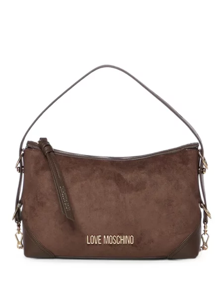 Geantă Love Moschino cu autograf maro