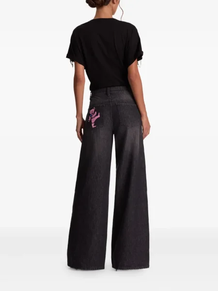 Blugi Alice + Olivia cu broderie negru