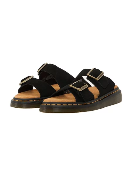 Klapki Dr. Martens zamszowe czarne