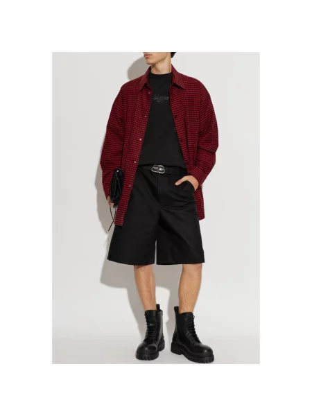 Koszula Balenciaga w kratę czerwona