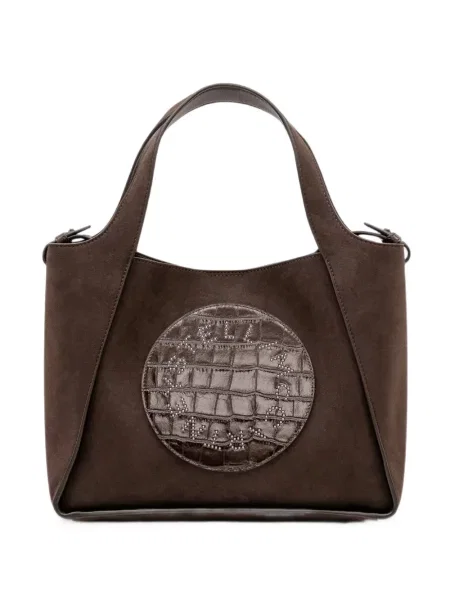 Geantă shopper Stella Mccartney cu autograf maro