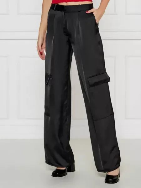 HUGO Nadrág | flare fit fekete