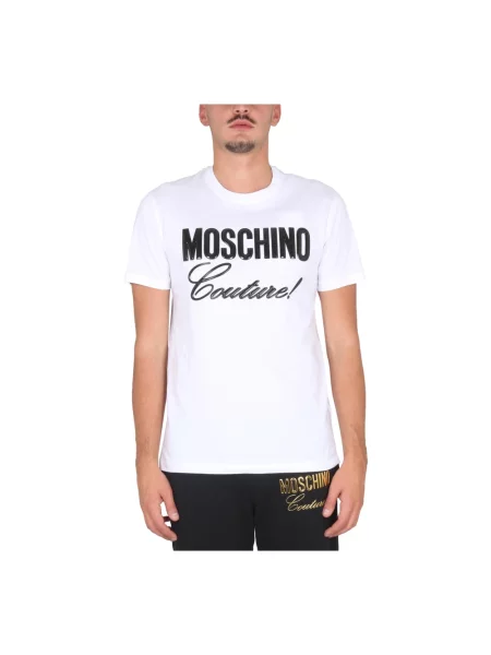 Koszulka Moschino z krótkim rękawem z logo biała