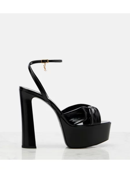 Sandale Saint Laurent din piele cu platformă negru