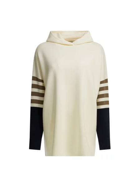 Bluza z kapturem Max Mara wełniana z kapturem beżowa