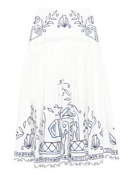 Fusta plisata Alemais plisată alb