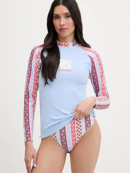 Rip Curl plážové tričko s dlouhým rukávem COASTAL INSTINCT modré