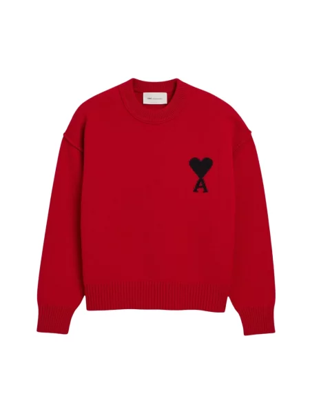 Sweter Ami Paris wełniany czerwony
