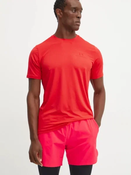 Тениска за трениране Under Armour Rush Energy с изчистен дизайн червено