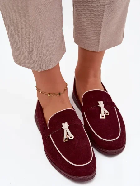 Mocasini Boto din piele alb