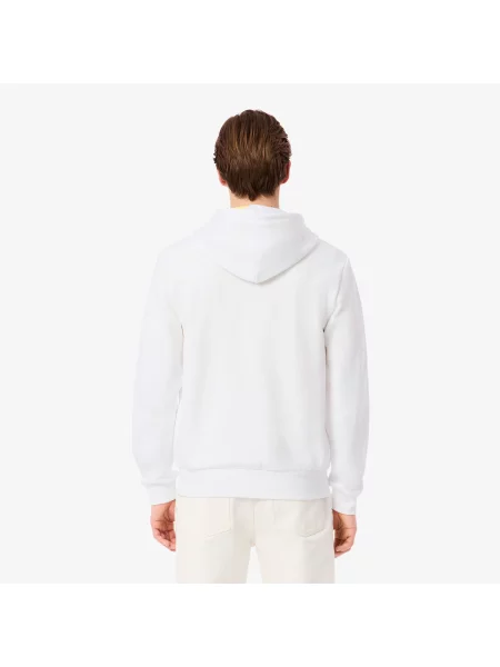Lacoste Bluza Polarowa Classic Fit Zapinana Na Błyskawiczny biały
