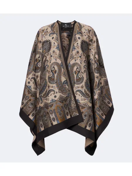 Geacă Etro de lână cu model paisley bej