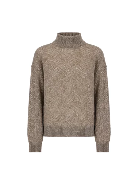 Sweter z golfem Brunello Cucinelli szary
