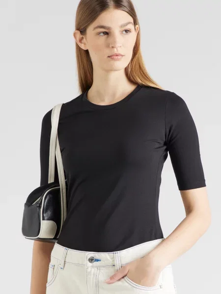 HUGO Red Tricou Darnelia / alb negru