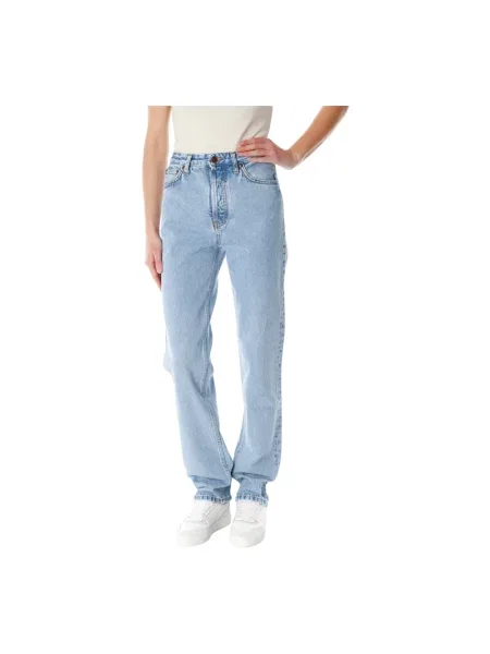 Jeansy straight leg Nudie Jeans niebieskie
