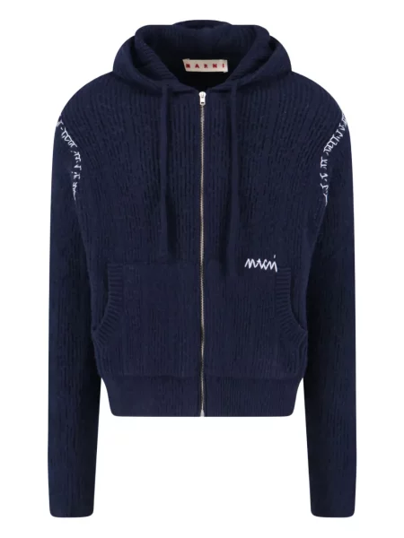 Жилетка Marni с качулка синьо